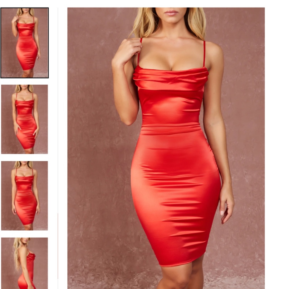 Red Satin dress OhPolly
